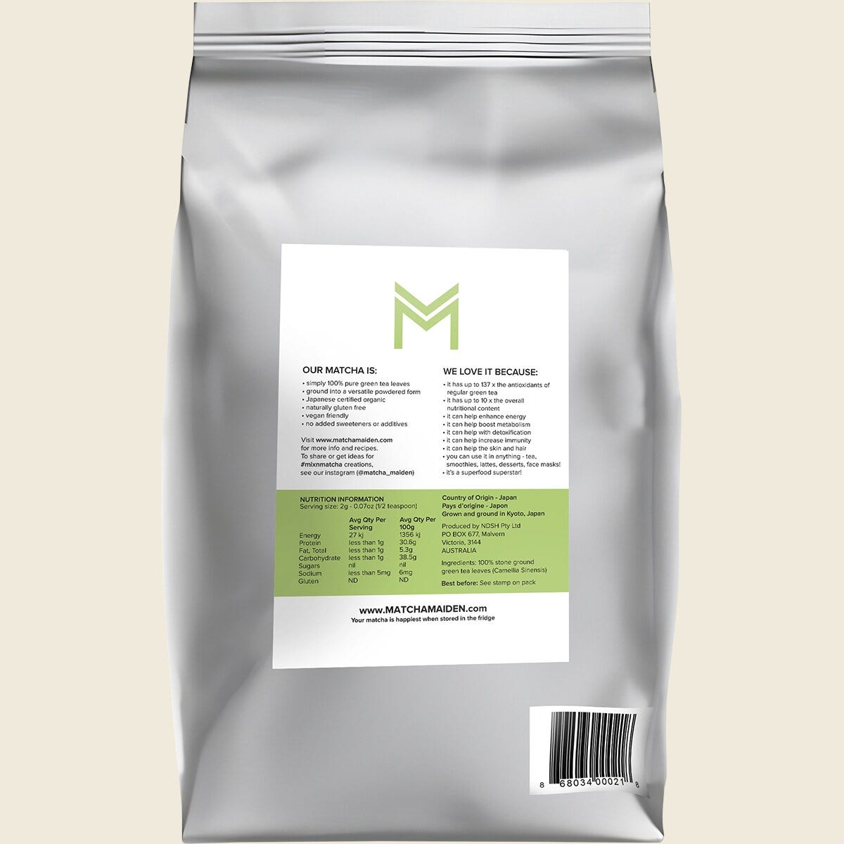 Matcha Maiden Organic Matcha Powder 1kg