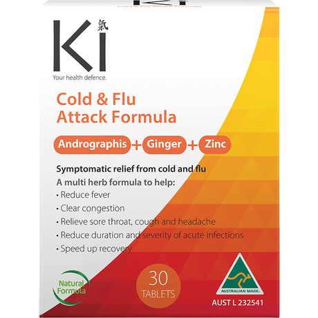 Martin & Pleasance Cold & Flu Attack 30 Tablets front view