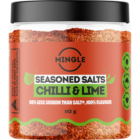 Mingle Chilli & Lime Seasoned Salts 110g - BB 10/10/26 front