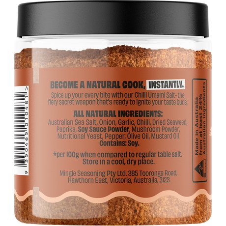 Mingle Chilli Umami Seasoned Salts 110g left side