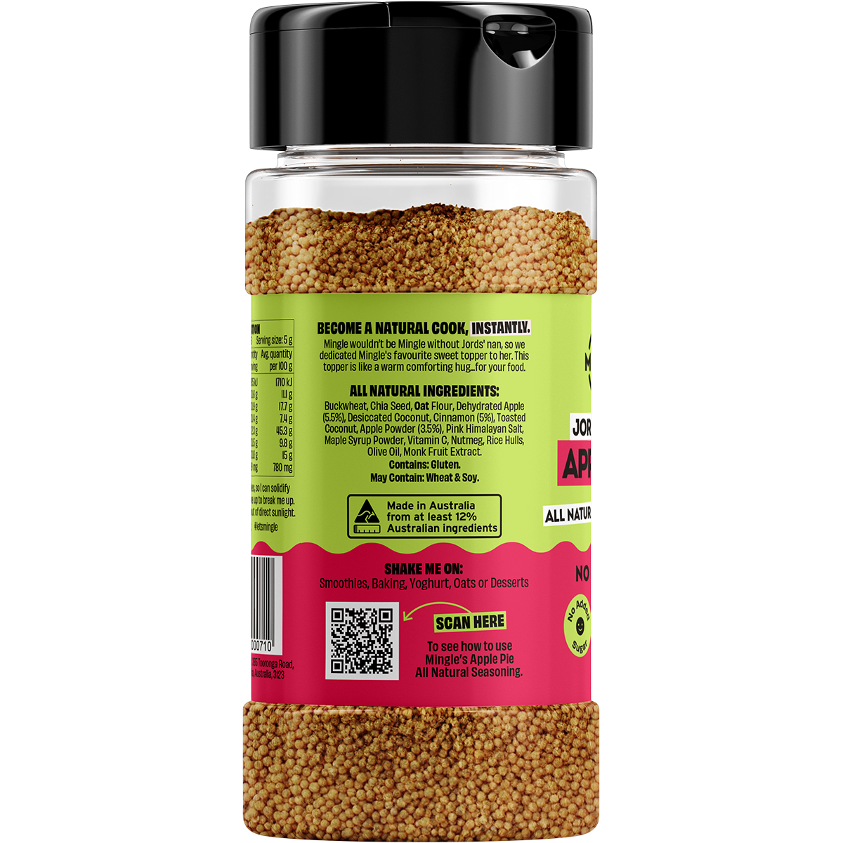 Mingle Jord's Nan's Apple Pie All Natural Sweet Topper 130g left side
