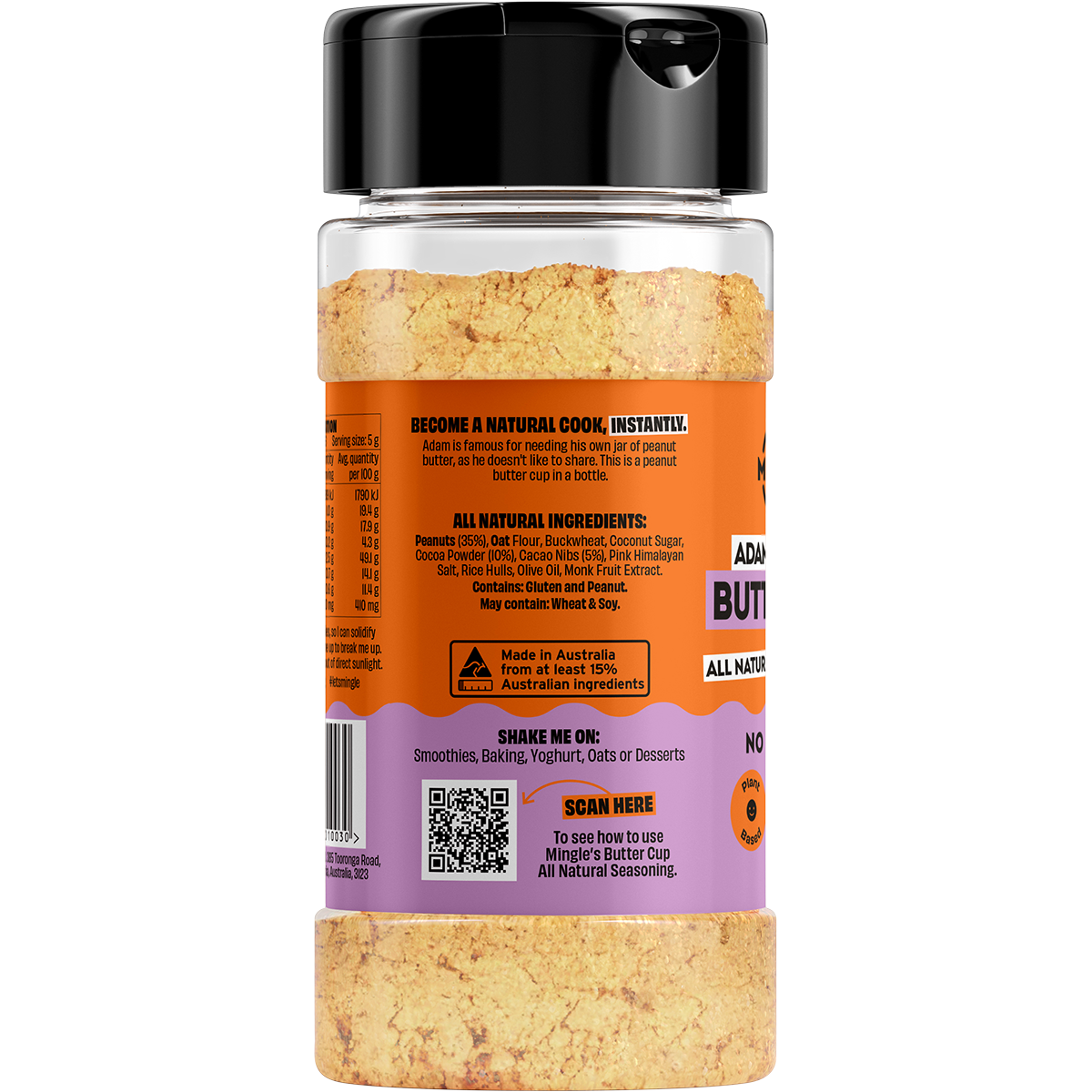 Mingle Adam's Peanut Butter Cup All Natural Sweet Topper 130g left side