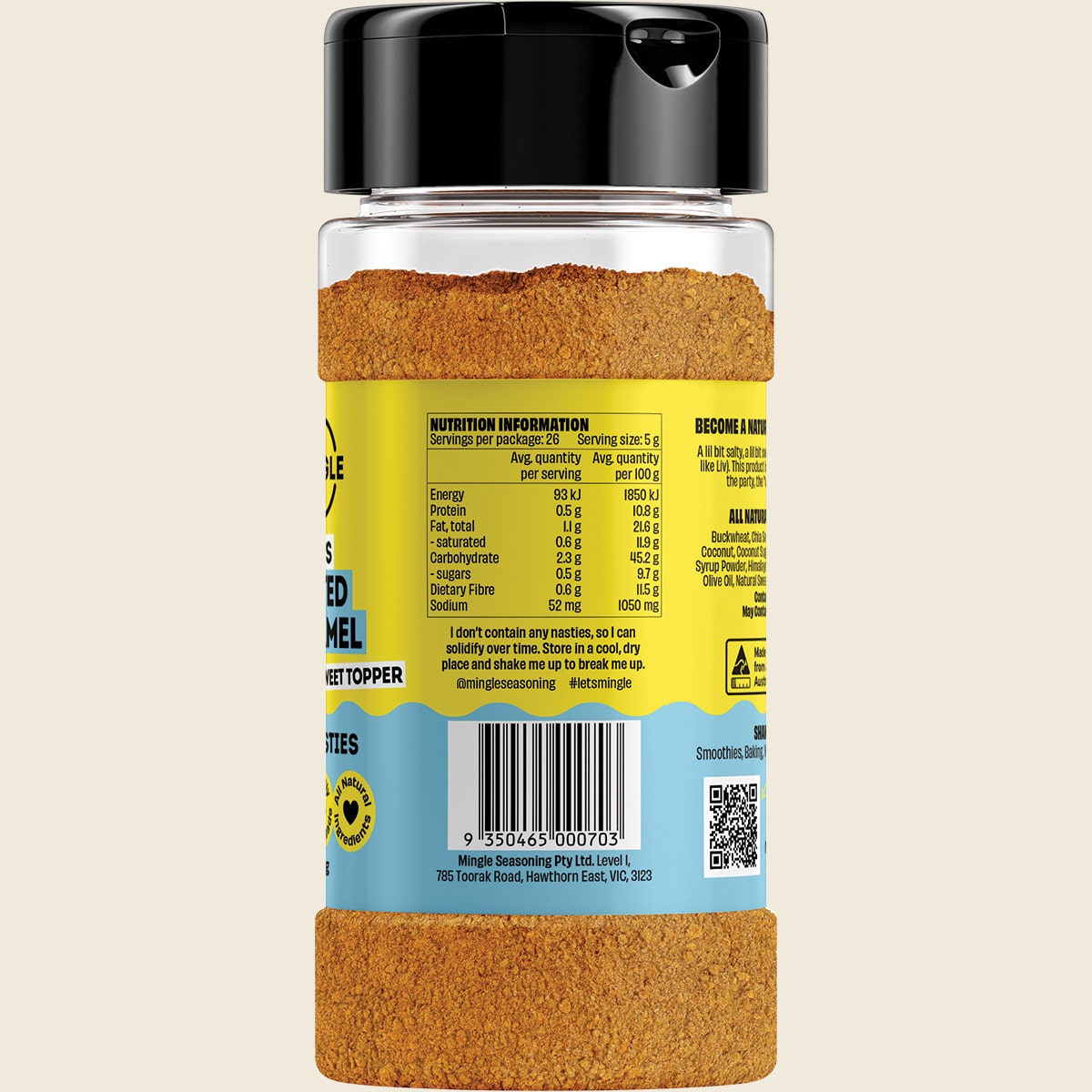 Mingle Liv's Fave Salted Caramel All Natural Sweet Topper 130g