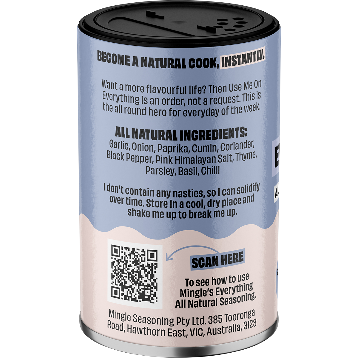 Mingle Use Me On Everything All Natural Seasoning 50g left side
