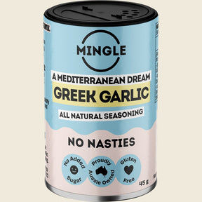 Mingle Greek Garlic All Natural Seasoning 45g front