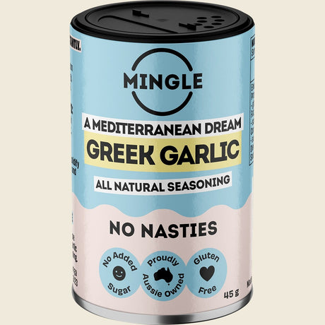 Mingle Greek Garlic All Natural Seasoning 45g front