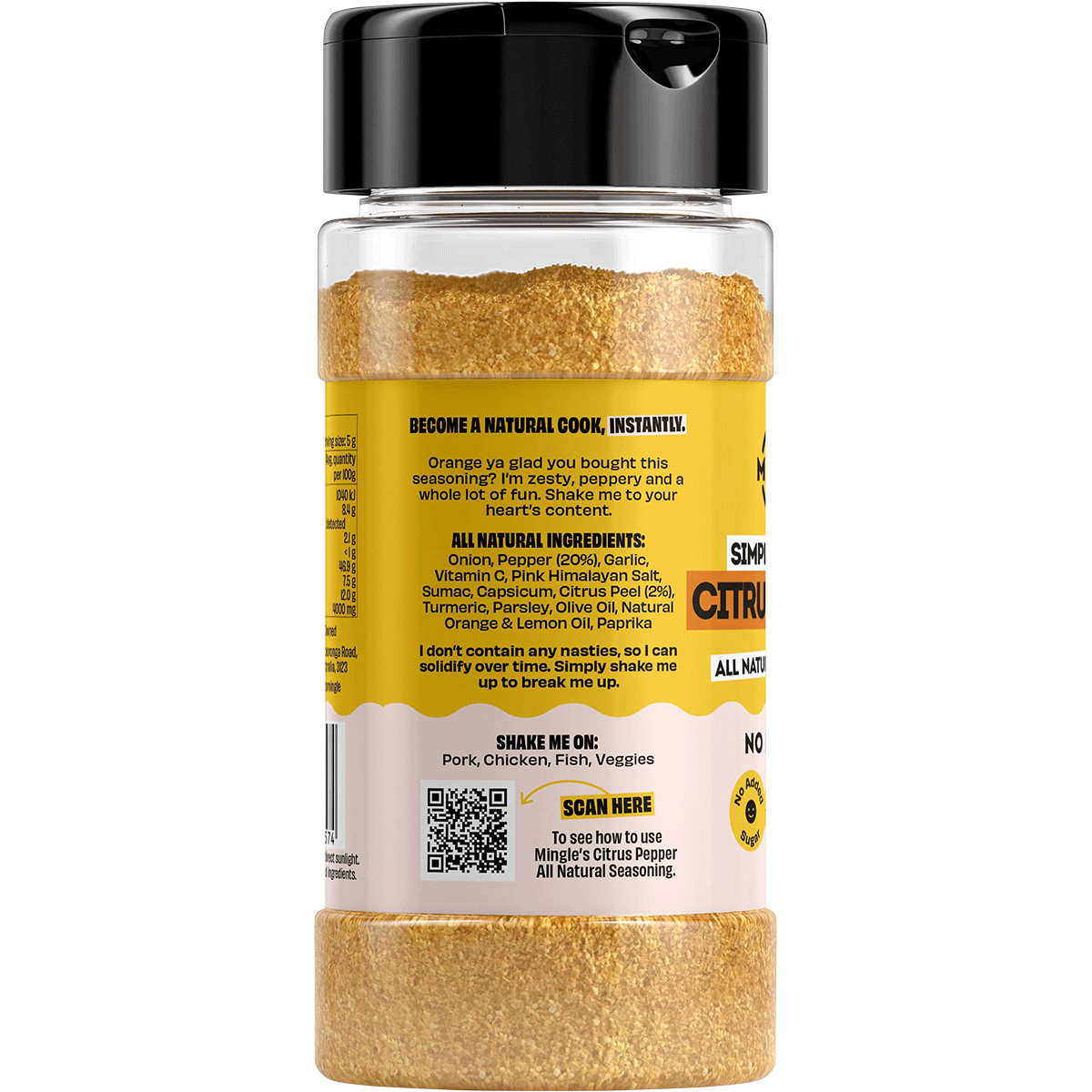 Mingle Lemon Pepper All Natural Seasoning 130g left side