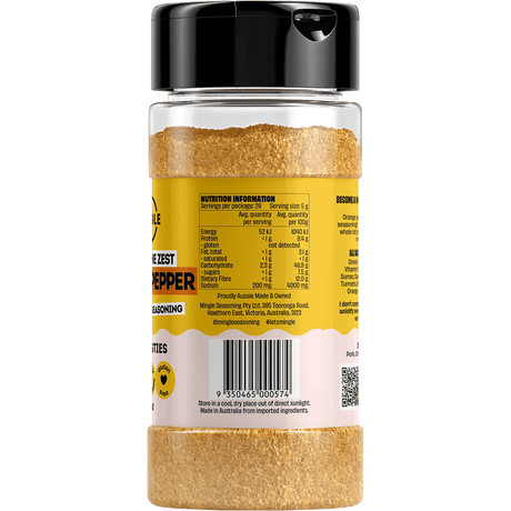 Mingle Lemon Pepper All Natural Seasoning 130g right side
