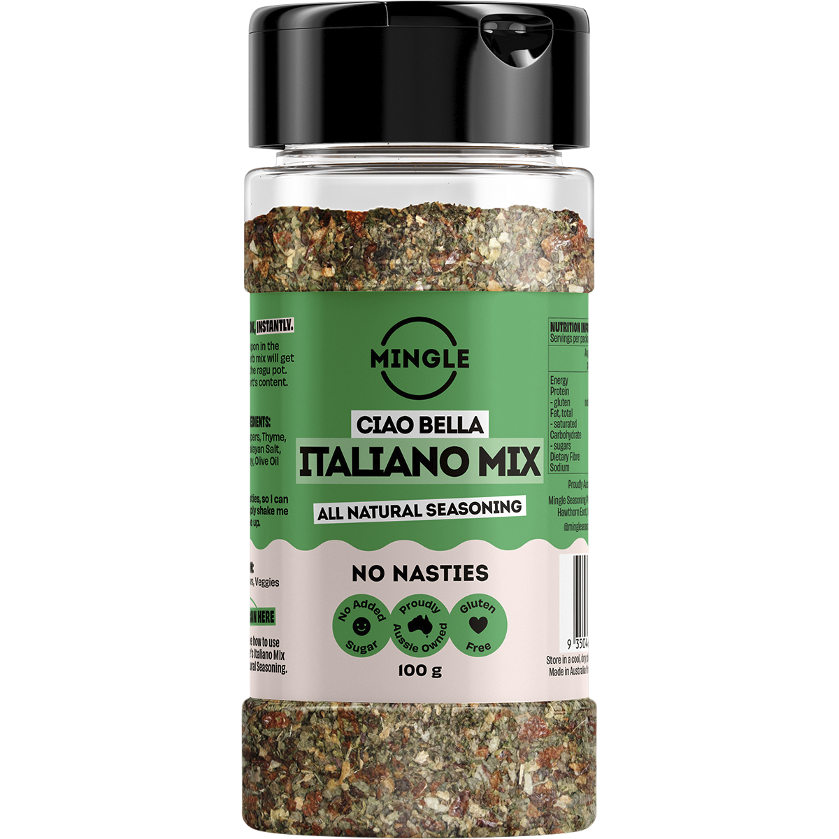 Mingle Italiano Mix All Natural Seasoning 100g front
