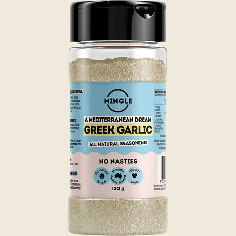 Mingle Greek Garlic All Natural Seasoning 120g Front