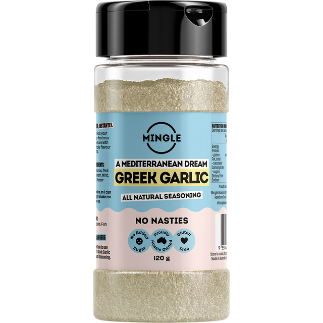 Mingle Greek Garlic All Natural Seasoning 120g front