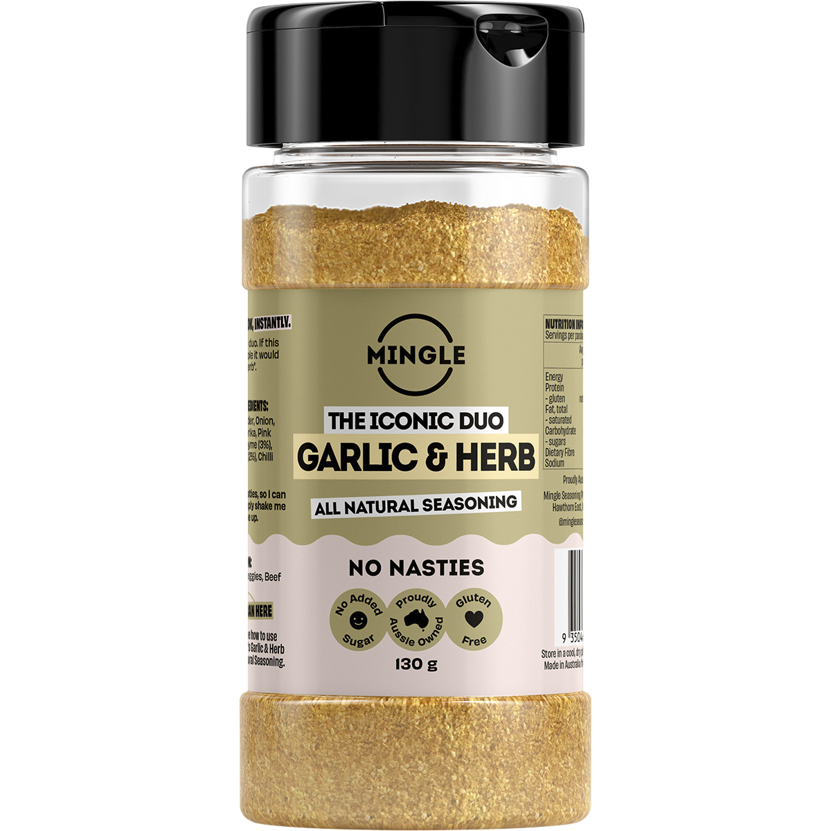 Mingle Garlic & Herb All Natural Seasoning 130g front