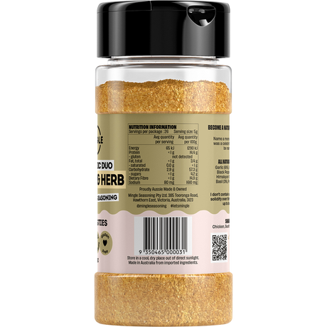 Mingle Garlic & Herb All Natural Seasoning 130g right side