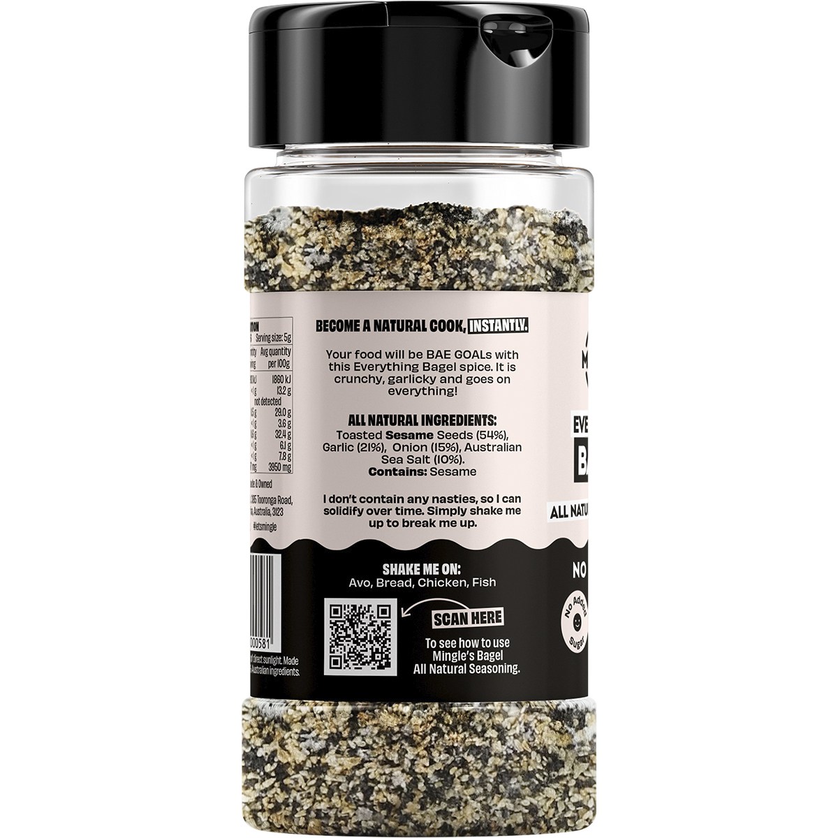 Mingle Everything Bagel All Natural Seasoning 130g left side