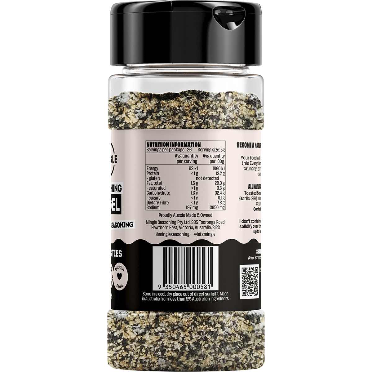 Mingle Everything Bagel All Natural Seasoning 130g right side
