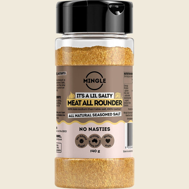 Mingle Meat All Rounder All Natural Seasoned Salt 140g Front