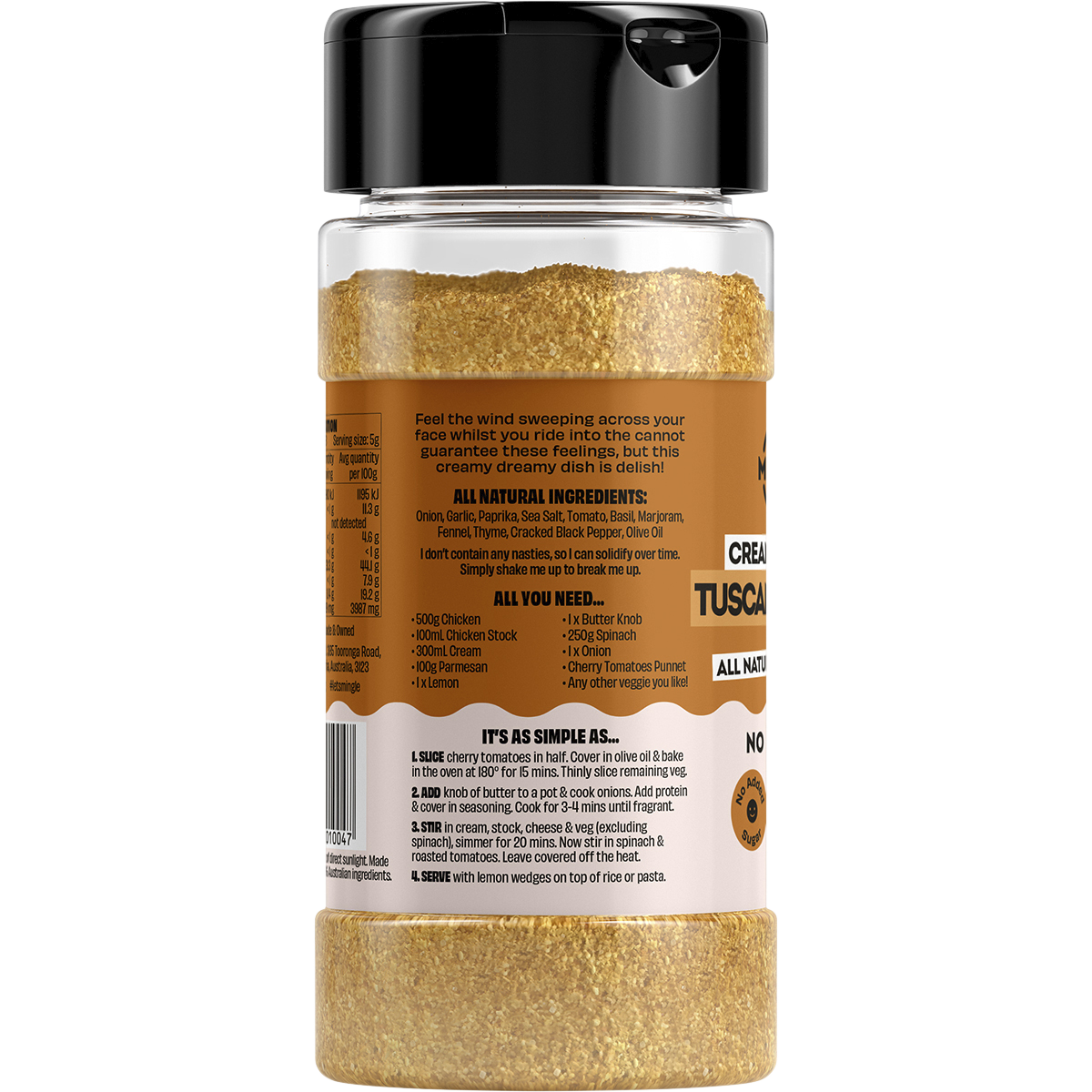 Mingle Tuscan Chicken All Natural Seasoning 90g left side