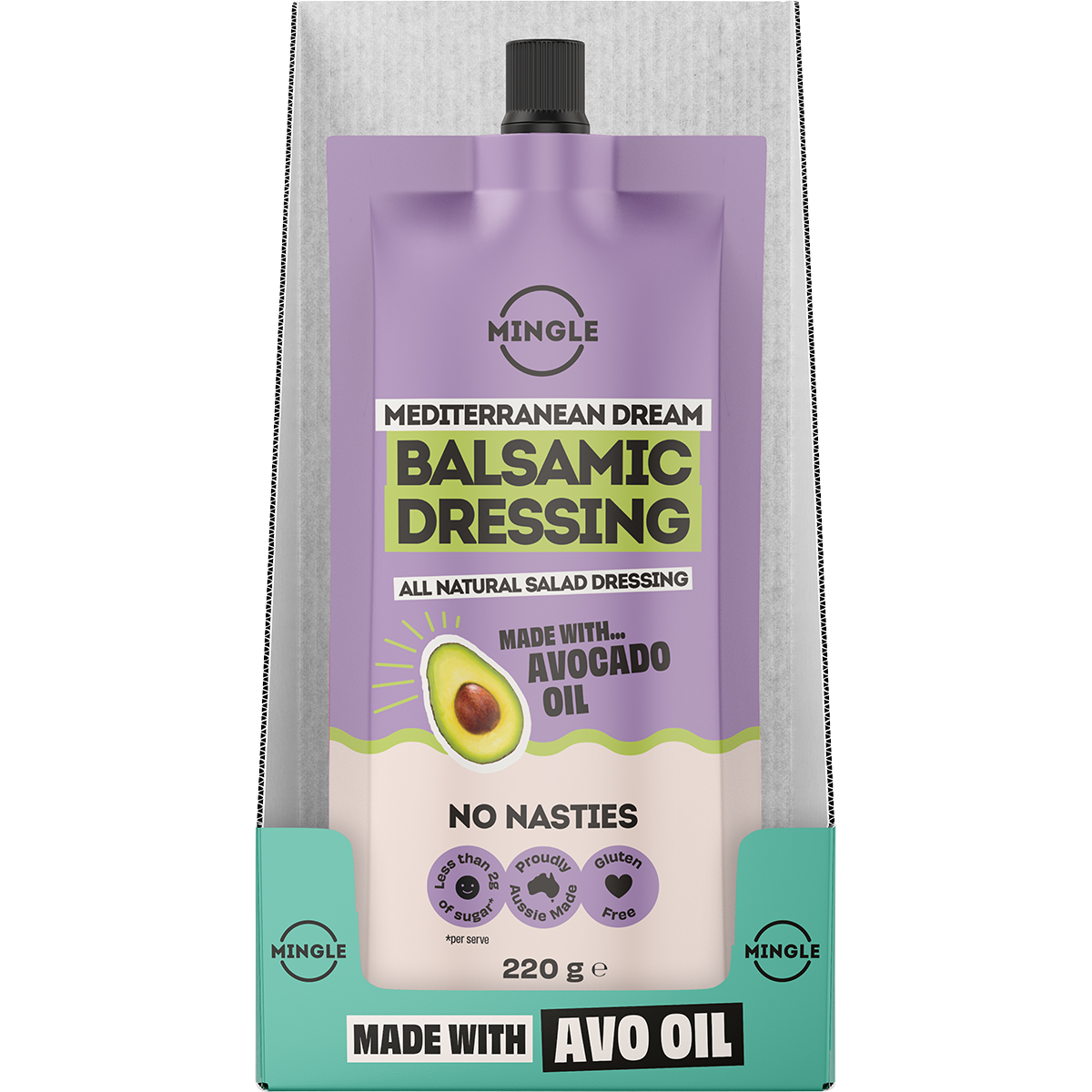 Mingle Balsamic All Natural Salad Dressing 220g display