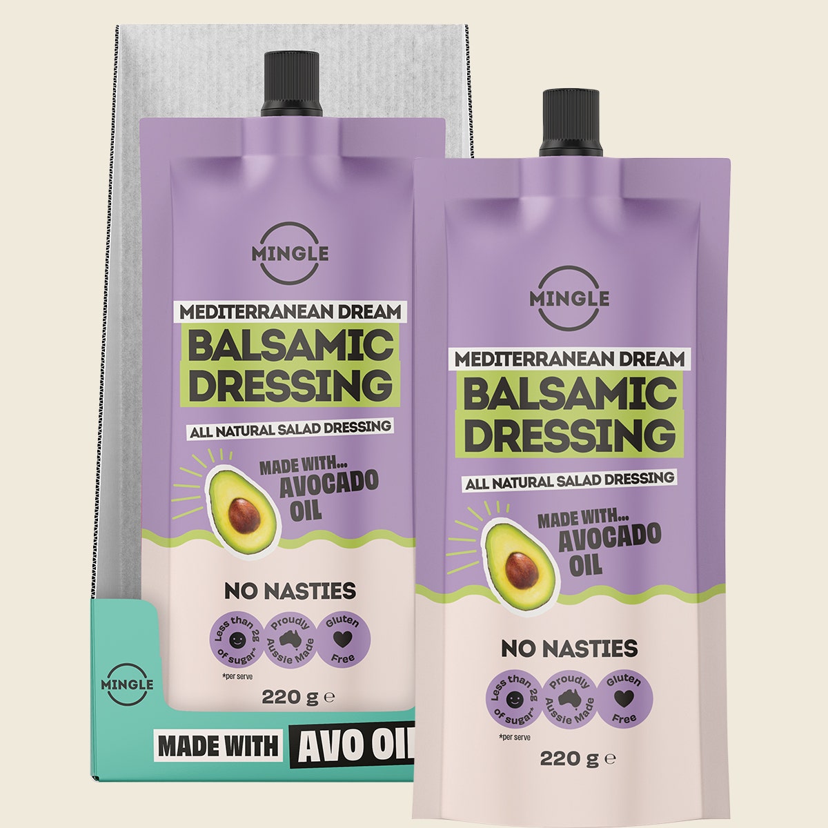 Mingle Balsamic All Natural Salad Dressing 220g x 8-pack combo