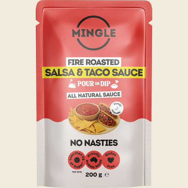 Mingle Salsa & Taco All Natural Sauce 200g x 8-pack front