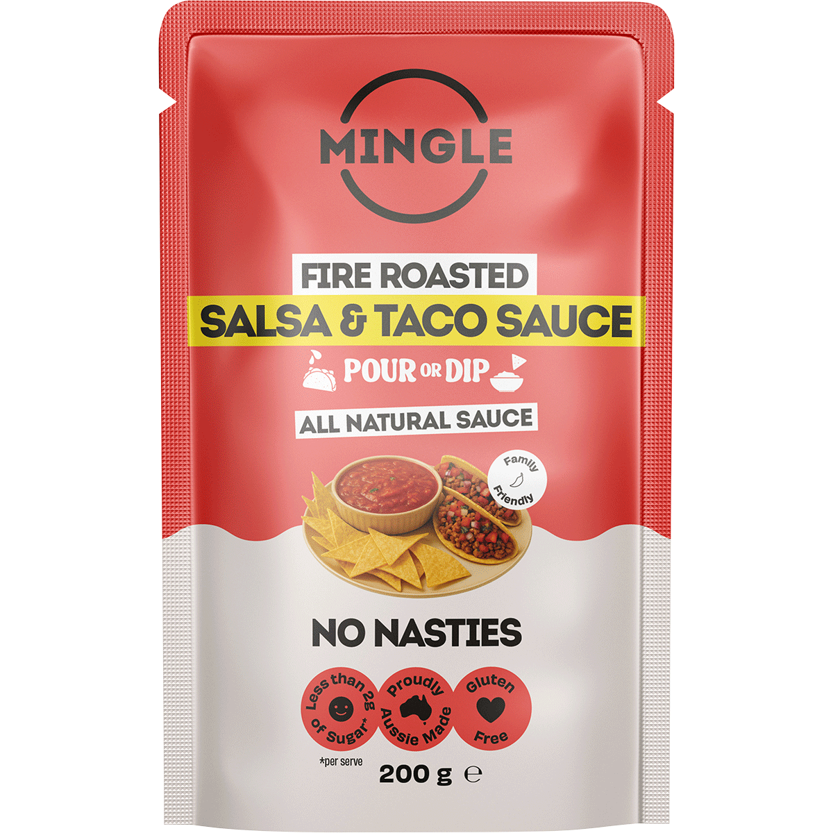 Mingle Salsa & Taco All Natural Sauce 200g front