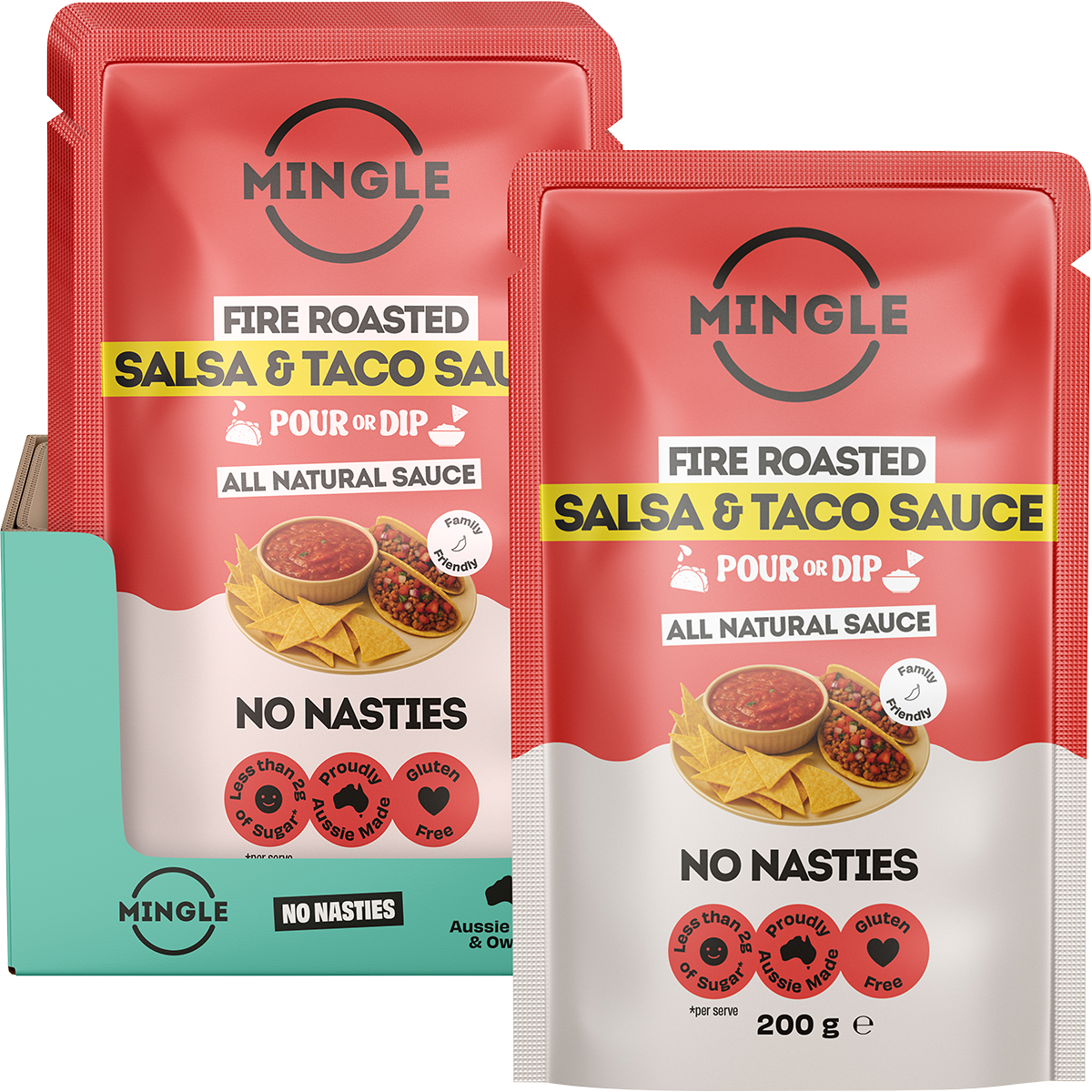 Mingle Salsa & Taco All Natural Sauce 200g combo