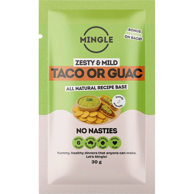 Mingle Taco or Guac All Natural Recipe Base 30g front