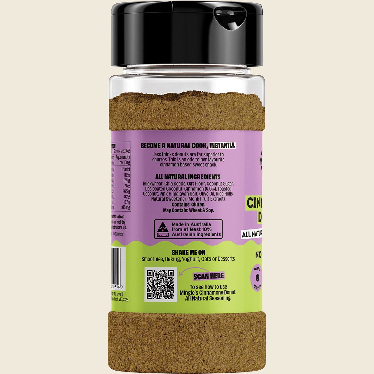 Mingle Jess' Cinnamony Donut All Natural Sweet Topper 130g left side