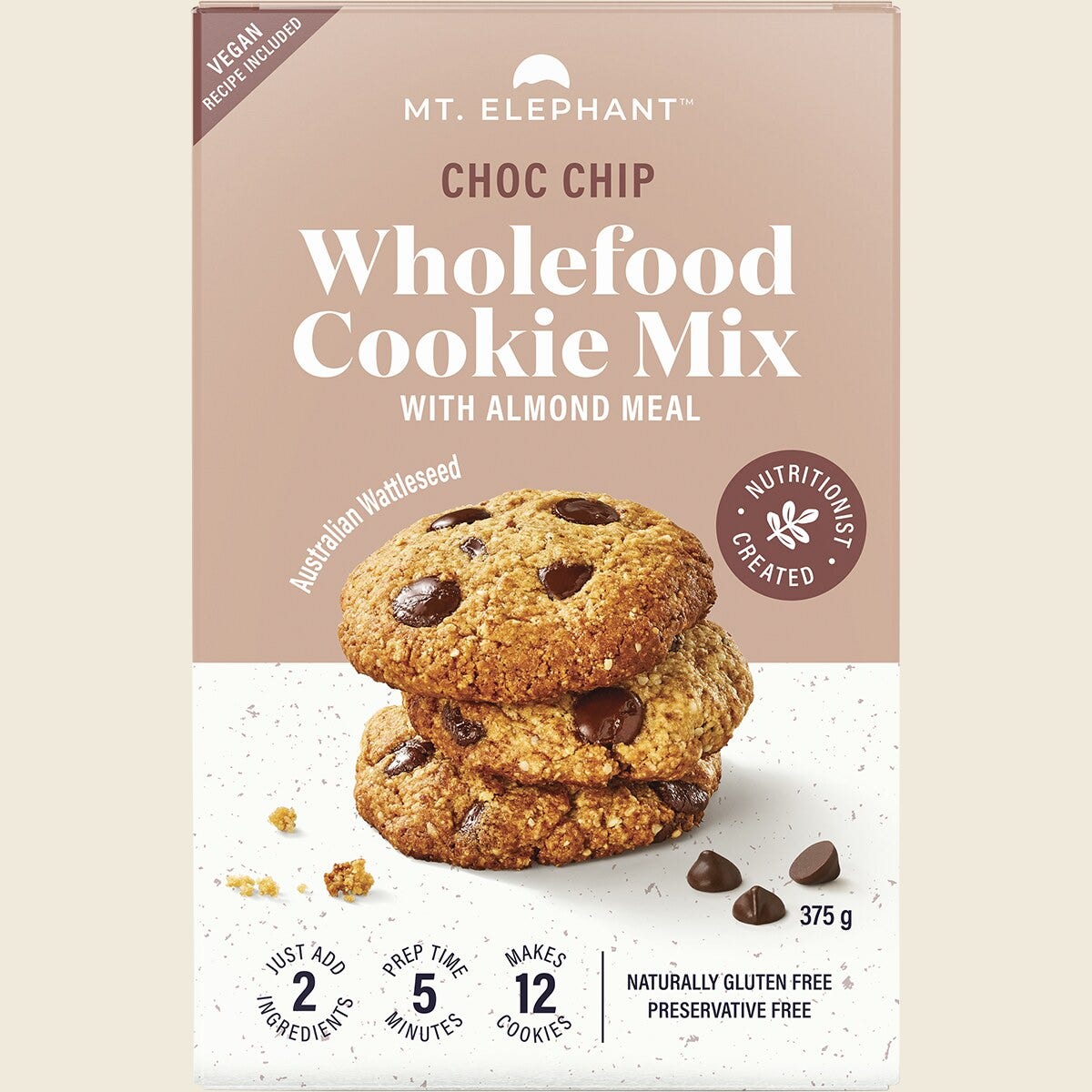 Mt. Elephant Wholefood Gluten Free Cookie Mix Chocolate Chip 375g