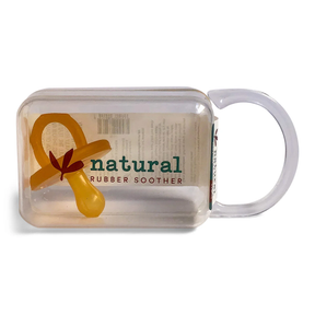 Natural Rubber Soother Round Small (0-3 Months) - Single With Case