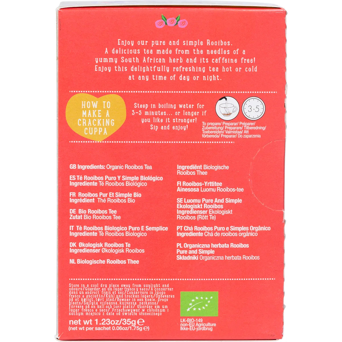 Ministry of Tea Organic Rooibos Pure & Simple Tea Bags 20pk