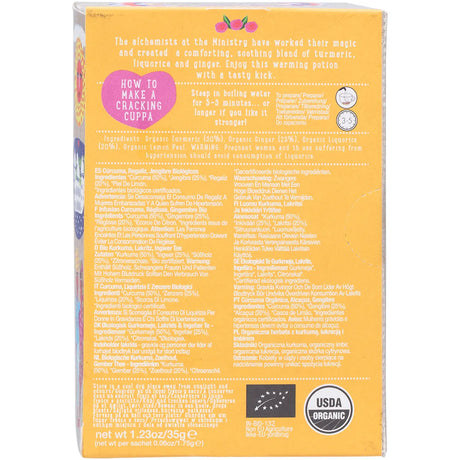 Ministry of Tea Organic Turmeric, Liquorice & Ginger Tea Tea Bags 20pk