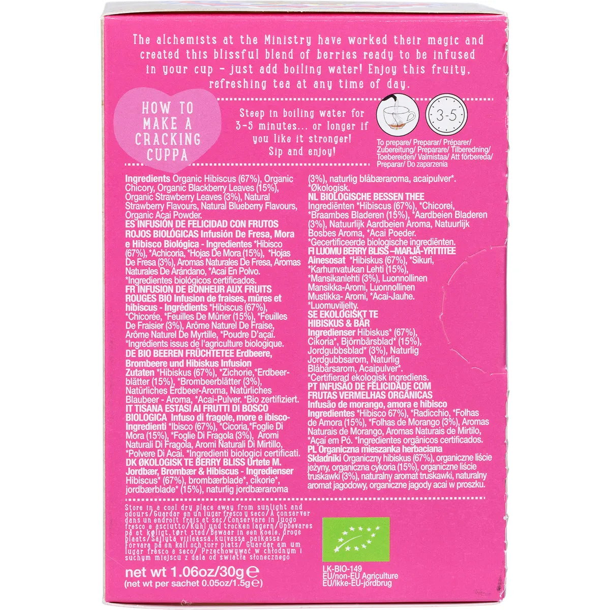 Ministry of Tea Organic Berry Bliss Infusion Tea Bags 20pk