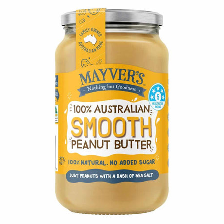 Mayvers Super Natural Smooth Peanut Butter Gluten Free 375g Front