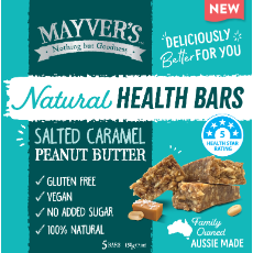 Mayver's Natural Health Bars-Salted Caramel 150g x6