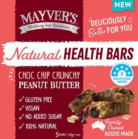 Mayver's Natural Health Bars-Choco Chip 150g x 6