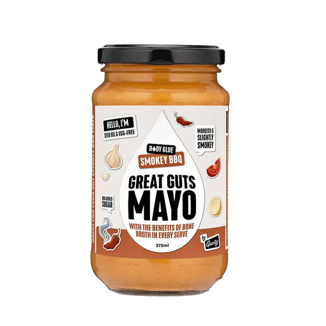 Gevity Rx Smokey BBQ Great Guts Mayo 375ml front packaging
