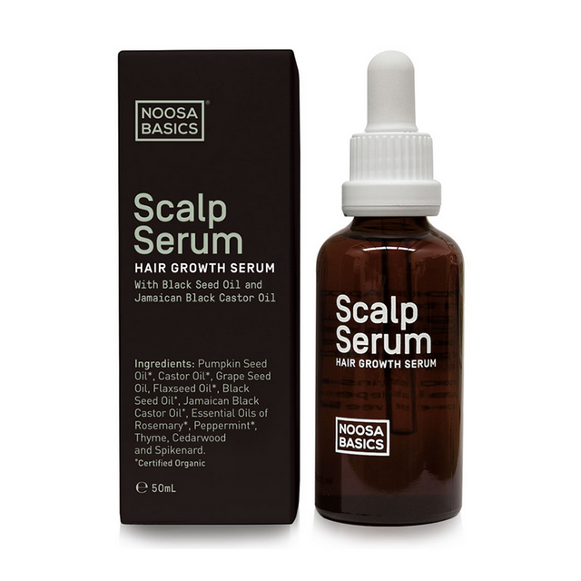 Noosa Basics Scalp Serum bottle and packaging on a white background
