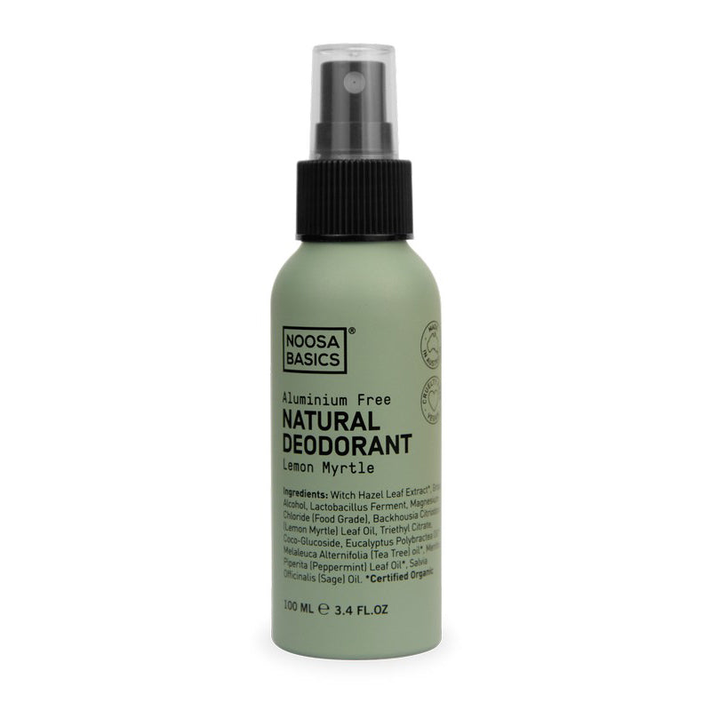 Noosa Basics Certified Organic Natural Deodorant Spray Lemon Myrtle 100ml