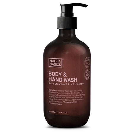 Noosa Basics Body & Hand Wash Rose Geranium & Frankincense 500ml