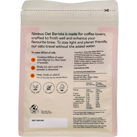 Nimbus Oat Barista Milk Powder