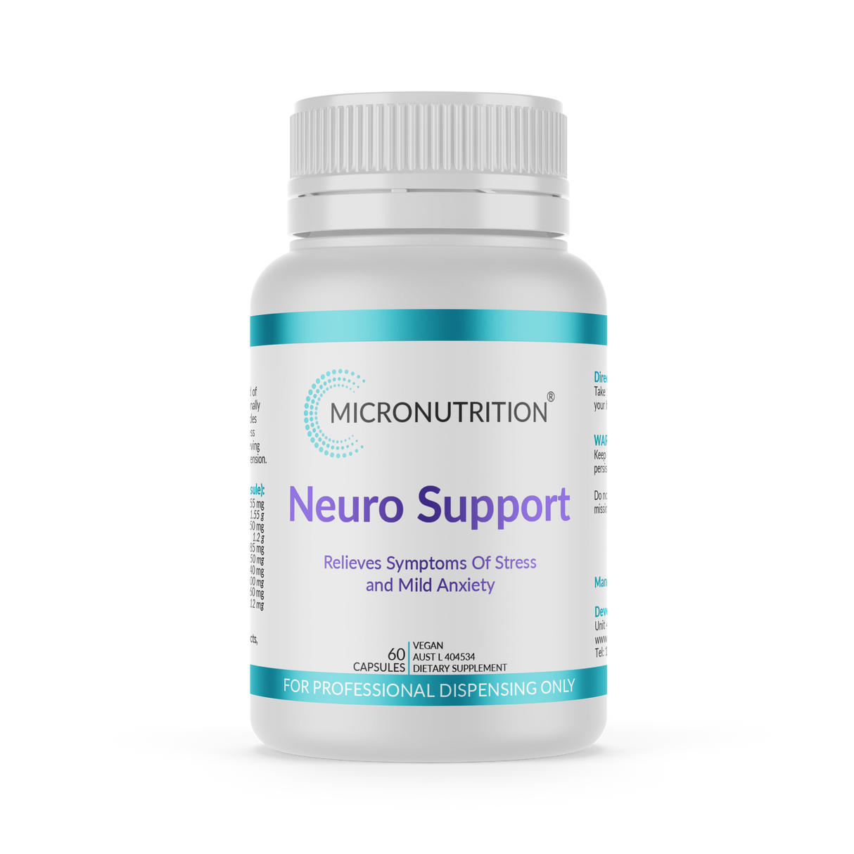 Micronutrition Neuro Support 60 Vege Caps Front