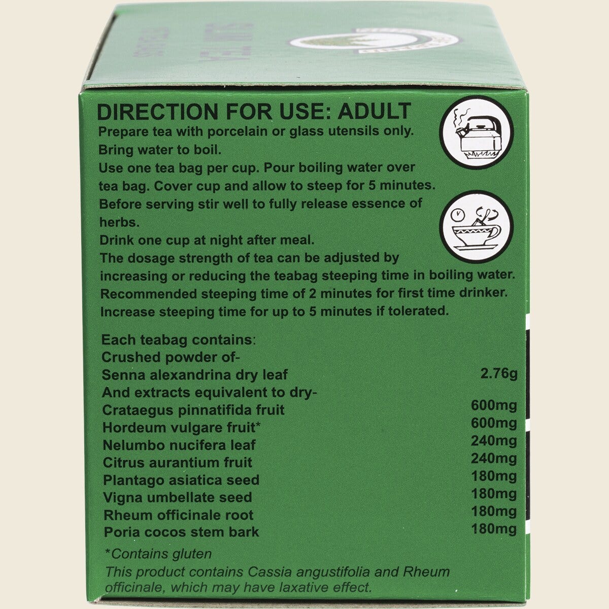 Nutri-Leaf Herbal Tea Bags Slim Tea Extra Strength 3g Pack of 15 Left Side