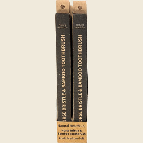 Natural Health Co Horse Bristle & Bamboo Toothbrush Adult Medium-Soft 1 Pack — product