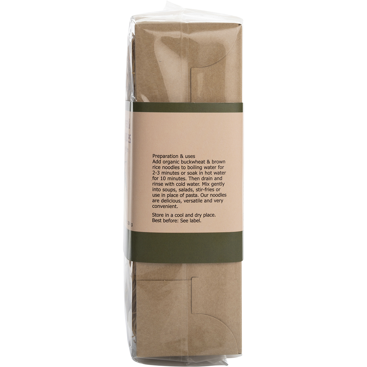 Nutritionist Choice Certified Organic Buckwheat & Brown Rice Noodles 200g – left side packaging