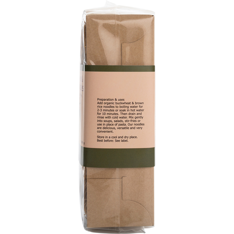 Nutritionist Choice Certified Organic Buckwheat & Brown Rice Noodles 200g – left side packaging