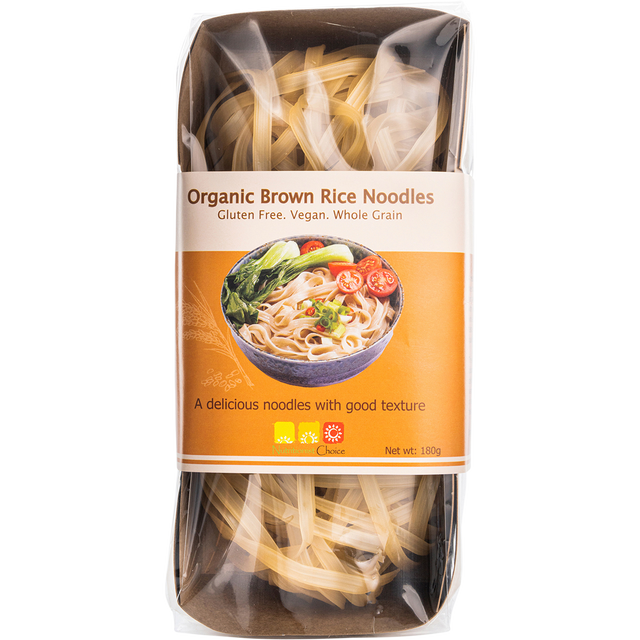 Nutritionist Choice Certified Organic Brown Rice Noodles 180g – front product packaging