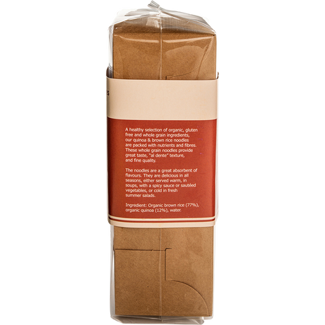 Nutritionist Choice Certified Organic Quinoa & Brown Rice Noodles 180g – left side packaging