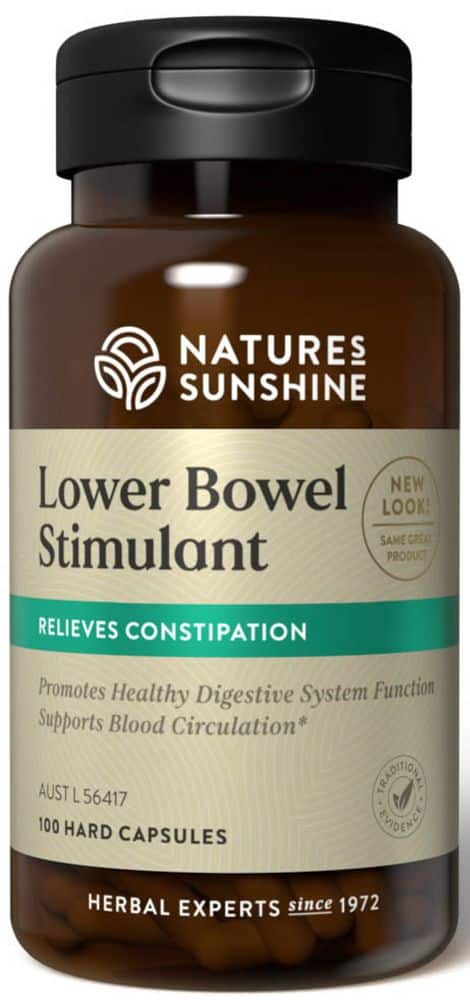 Natures Sunshine Lower Bowel Stimulant Vegecaps 100 Caps Front