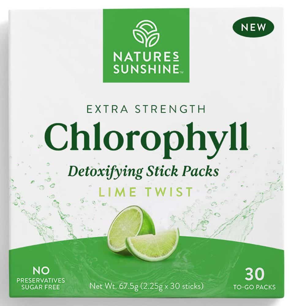 Natures Sunshine Extra Strength Chlorophyll Stick Packs Lime Twist 30 to-go packs Front